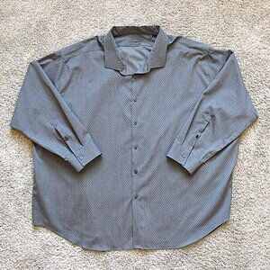 CK CALVIN KLEIN Mens Size 22 - 4XL 34/35 Gray Cotton Button Up Long Sleeve Shirt